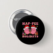 Retro Hap Pee Feestdagen Kerstmis Dialyse Verpleeg Ronde Button 5,7 Cm (Voorkant /achterkant)
