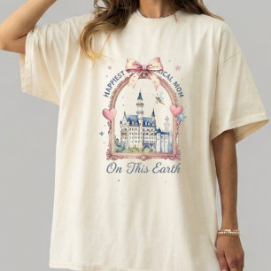 Retro Happiest Mom on Earth T-shirt, Coquette Stri Tri-Blend Shirt