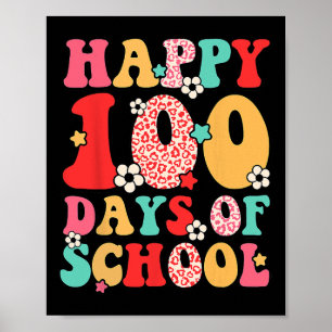 Retro Happy 100ste Dag van de School Leraren Kind  Poster