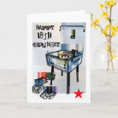 Retro Happy 18th Birthday Card Kaart (Gele Bloem)
