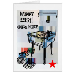Retro Happy 21st Birthday-kaart