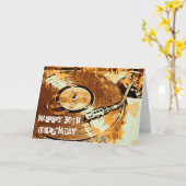 Retro Happy 30e verjaardag Groeten Kaart (Gele Bloem)