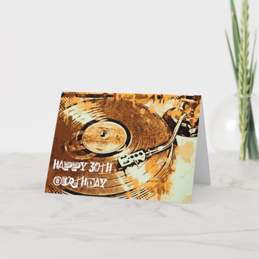 Retro Happy 30e verjaardag Groeten Kaart (Voorkant)