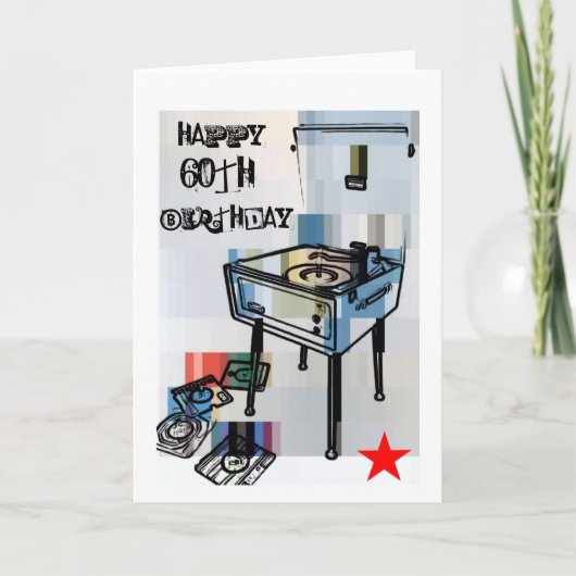 Retro Happy 60ste verjaardag Kaart (Voorkant)