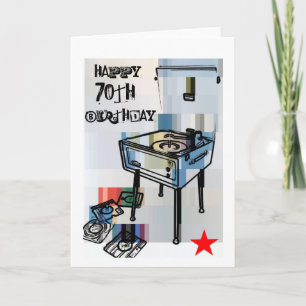 Retro Happy 70th Birthday Card Kaart