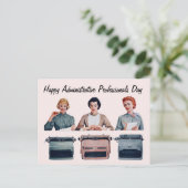 Retro Happy Administrative Professionals Day  Briefkaart (Staand voorkant)