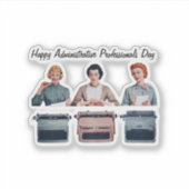 Retro Happy Administrative Professionals Day  Sticker (Voorkant)