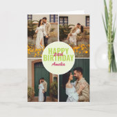 Retro Happy Birthday 6 Photo Kaart (Voorkant)