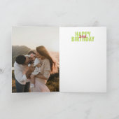 Retro Happy Birthday 6 Photo Kaart (Binnen)