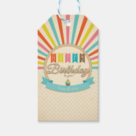 Retro Happy Birthday Cadeau Labels Cadeaulabel