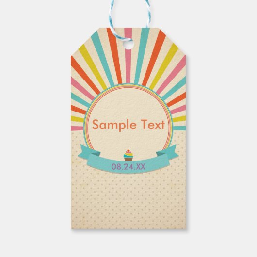 Retro Happy Birthday Cadeau Labels Cadeaulabel (Achterkant)