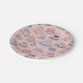  Retro Happy Birthday Cakes Papieren Bordje (Gekanteld)