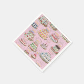  Retro Happy Birthday Cakes Servet (Hoek)