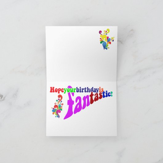 Retro Happy Birthday Kaart 1970's stijl  (Binnen)