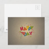 Retro  Happy Birthday Pattern Briefkaart (Voorkant / Achterkant)