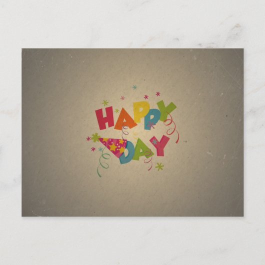 Retro  Happy Birthday Pattern Briefkaart (Voorkant)