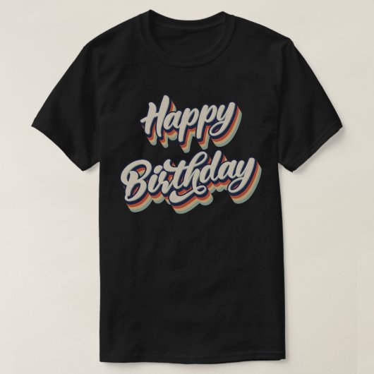 Retro  Happy Birthday T-shirt (Design voorkant)