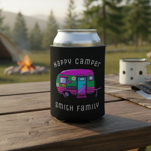 Retro Happy Camper Aangepaste Naam Blikjeskoeler