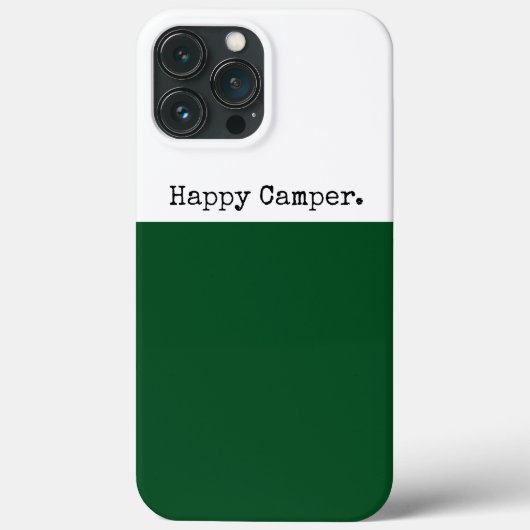 Retro HAPPY CAMPER Donkergroen Wit Kleurblok Case-Mate iPhone Case (Achterkant)