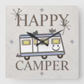 Retro Happy Camper Wall klok (Voorkant)