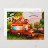Retro Happy Campers Caravan Vuiligheid Op Maat Gem Briefkaart (Voorkant / Achterkant)
