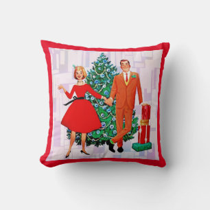 RETRO HAPPY CHRISTMAS COUPLE PILLOW KUSSEN