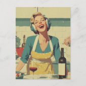 Retro Happy Cooking Vibes Briefkaart (Voorkant)