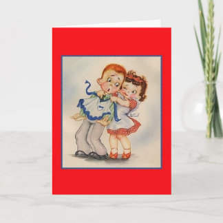 Retro Happy Couple Note Kaart