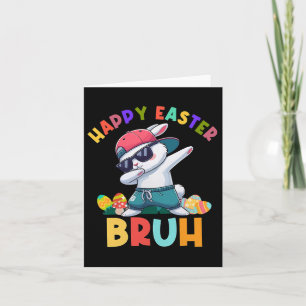 Retro Happy Easter Bruh Dabbing Bunny Kinder Jonge Kaart