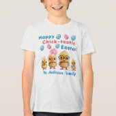Retro Happy Easter Chicks Familie T-shirt (Voorkant)