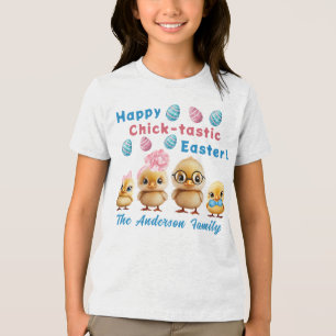 Retro Happy Easter Chicks Familie T-shirt