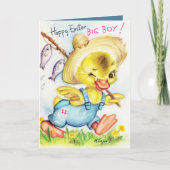 retro  Happy Easter duck voegt sentiment toe Feestdagen Kaart (Voorkant)