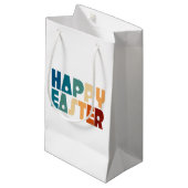 Retro Happy Easter Typografie | Cadeautasje (Voorkant Gekanteld)