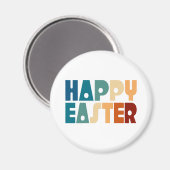 Retro Happy Easter Typografie | Magneet (Voorkant / Achterkant)