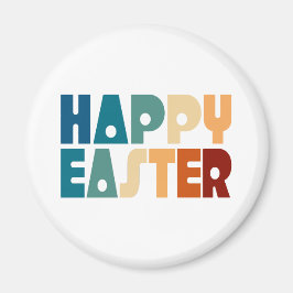 Retro Happy Easter Typografie | Magneet