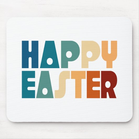 Retro Happy Easter Typografie | Mousepad Muismat (Voorkant)