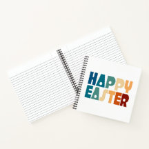 Retro Happy Easter Typografie | Notitieboek