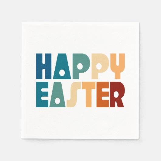 Retro Happy Easter Typografie | Papieren Servetten (Voorkant)