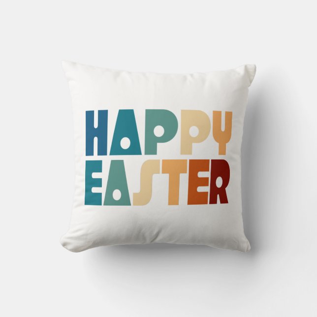 Retro Happy Easter Typografie | Sierkussens Kussen (Voorkant)