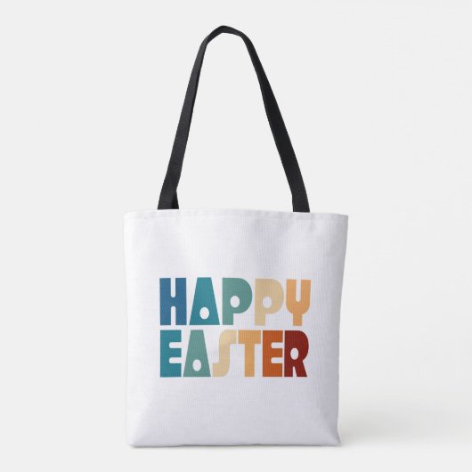 Retro Happy Easter Typografie | Tote bag (Achterkant)