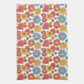 Retro Happy Face Florals Theedoek (Verticaal)