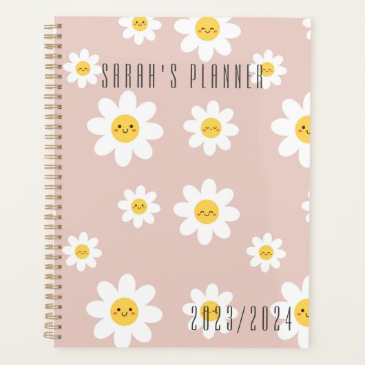 Retro Happy Face Flower Planner (Voorkant)