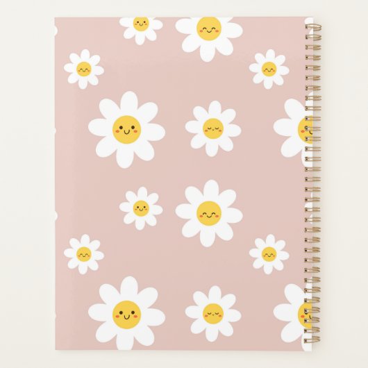 Retro Happy Face Flower Planner (Achterkant)