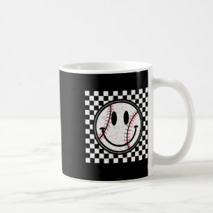 Retro Happy Face Game Dag Baseball Patroon Glimlac Koffiemok