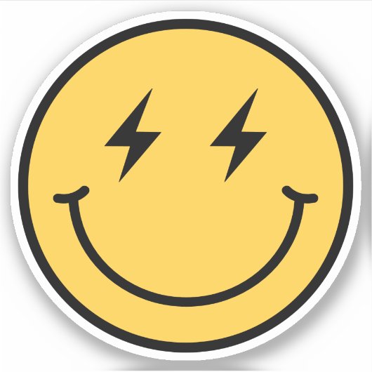 Retro Happy Face Sticker (Voorkant)