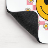 Retro Happy Face T-shirt Geruite Patroon Smile Fac Muismat (Hoek)