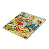Retro Happy Family Comics Tegeltje (Zijkant)