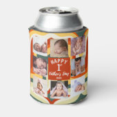 Retro Happy First Vaderdag 8 Photo Collage Blikjeskoeler (Blikje Achterkant)