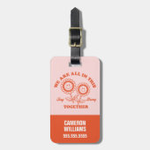 Retro Happy Flower Graphic Bagagelabel (Voorkant verticaal)