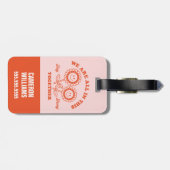 Retro Happy Flower Graphic Bagagelabel (Achterkant horizontaal)